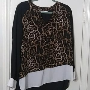 CATO Leopard Print Blouse L